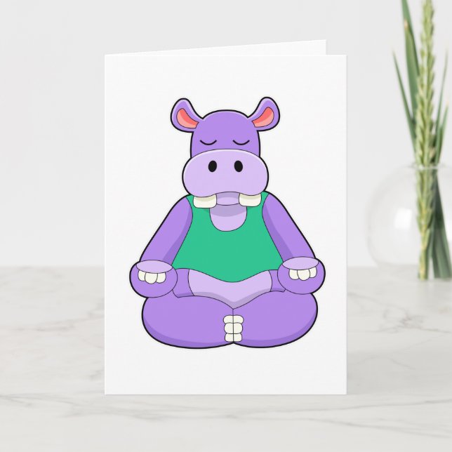 Carte Hippo au Yoga en position assise (Devant)