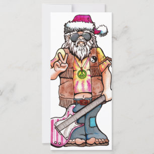 Carte Hippy Père Noël dit "Cool Yule"