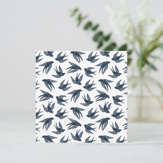 Carte Hirondelles balayantes - Bleu indigo