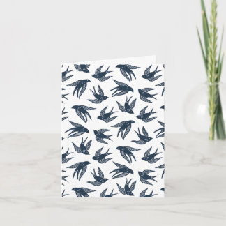 Carte Hirondelles balayantes - Bleu indigo