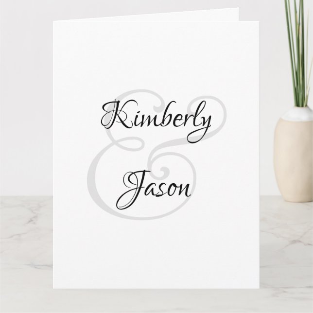 Carte His & Her Script Names, Black & Grey (Devant)