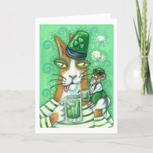 CARTE HISS N'FITZ CHAT & RAT, CHEERS TO GREEN BEER FUNNY