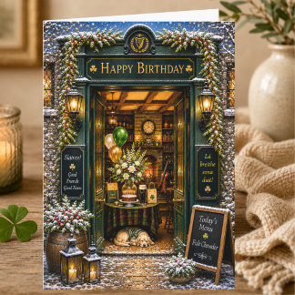 Carte Histoire Élégante de Livre d'Hiver Pub Irlandais J