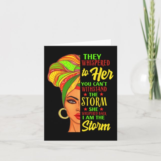 Carte Histoire Noire Africaine Femme Afro Je Suis La Tem (Devant)