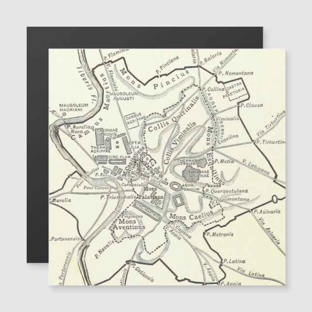 Carte historique de la ville de Rome (Devant / Derrière)