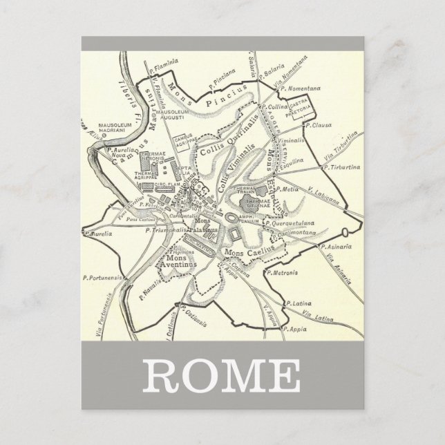 Carte historique de la ville de Rome (Devant)
