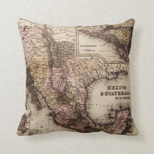 Carte historique Mexique et coussin du Guatemala