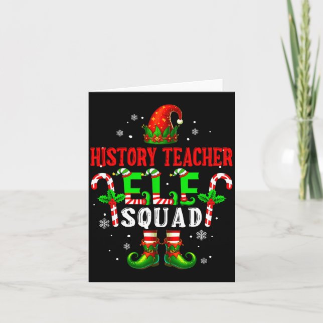 Carte History Teacher Elf Squad Xmas Elf Hat Scute Ss Cu (Devant)