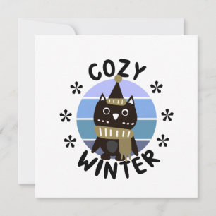 Carte Hiver agréable, chouette