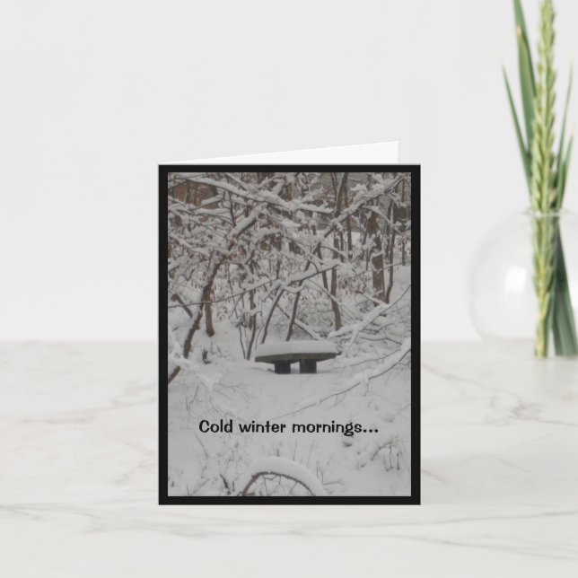 Carte Hiver froid et café chaud (Devant)