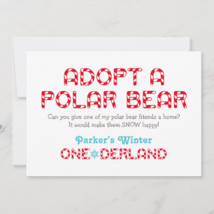 Carte Hiver ONE derland Anniversaire Polar Bear Favor Si