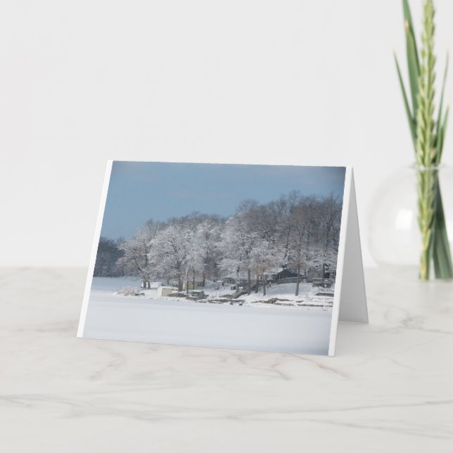 Carte Hiver sur le lac #3 pine (Devant)