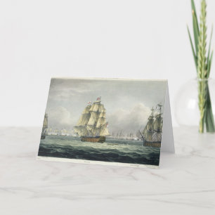 Carte HMS Victory sailing for the French line flanked by
