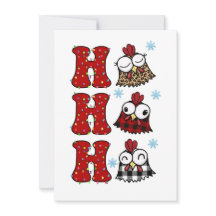 Carte Ho Ho Chicken de Noël amusante