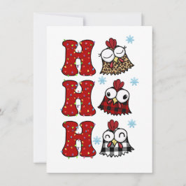 Carte Ho Ho Chicken de Noël amusante