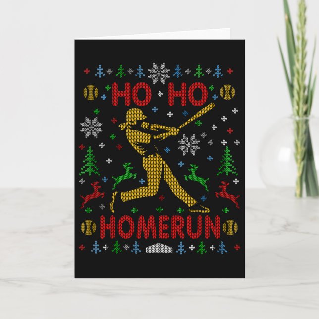 Carte Ho Ho Homerun Fastpitch Softbyll Noël décontracté (Devant)