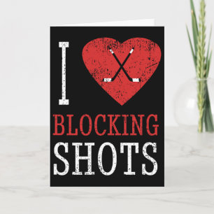 Carte Hockey drôle - J'adore bloquer les tirs - Jeu de h