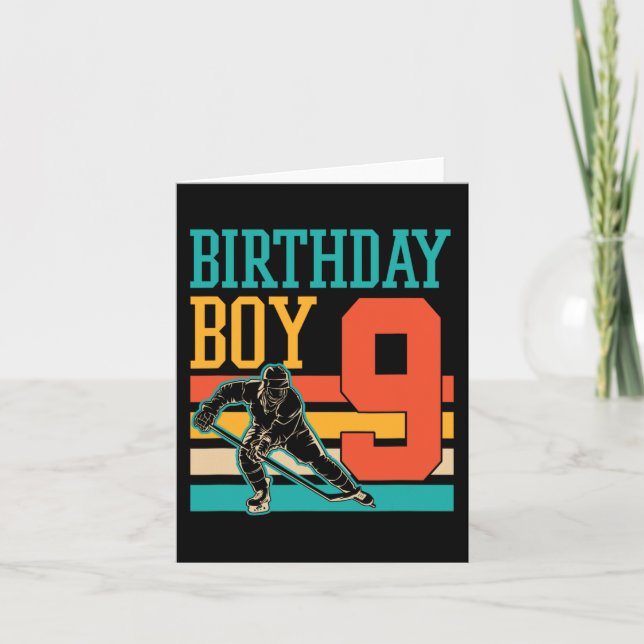 Carte Hockey sur glace âgé de 9 ans thème 9e anniversair (Devant)