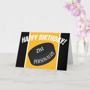 Carte Hockey sur glace personnalisé Nom personnalisé Âge