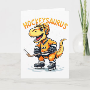 Carte Hockeysaurus Drôlededinosaur Hockey Enfants Garçon