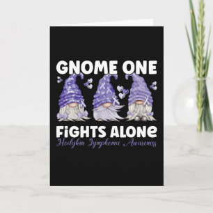 Carte Hodgkin Lymphoma Cancer Violet Ribbon Gnome