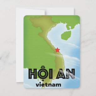 Carte Hoi An Vietnam affiche de voyage impression d'art