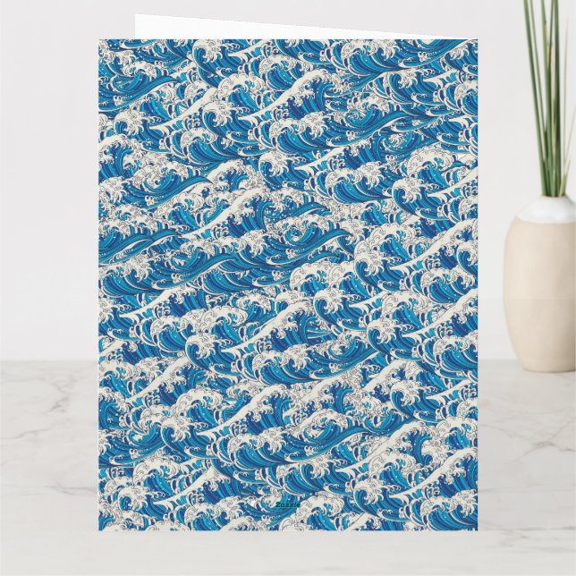 Carte Hokusai la Grande vague Motif Nautique (Dos)