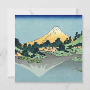 Carte Hokusai Le Mont Fuji se reflète dans le lac Kawagu