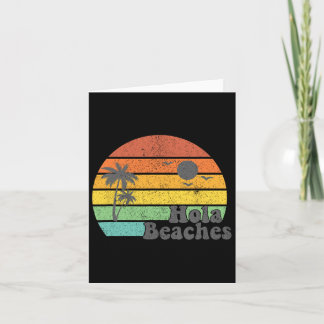 Carte Hola Beaches Retro Beach Vacances Été Citation Ave