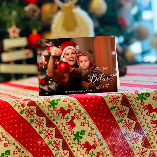 Carte Holiday Believe pour Noël Cheer Folt (Créateur téléchargé)