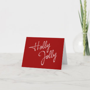 Carte Holiday Holly Jolly en rouge