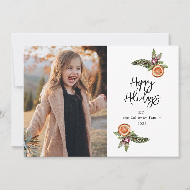 Carte Holiday Wreath Photo Holiday (Devant)
