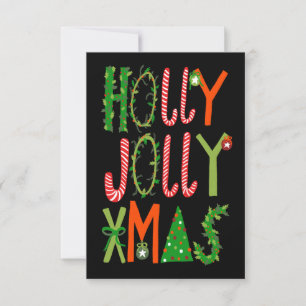Carte HOLLY JOLLY XMAS Sweet Holidays Noël