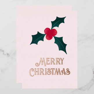 Carte Holly Joyer Noël Foil