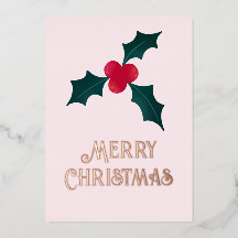Carte Holly Joyer Noël Foil