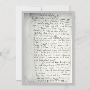 Carte Holographe de l'Ode de Keats à un cautingale