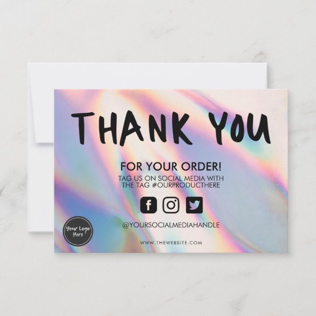 Carte Holographique Couleur Maj Merci Média Insertion (Devant)