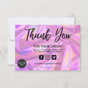 Carte Holographique Couleur Maj Merci Média Insertion