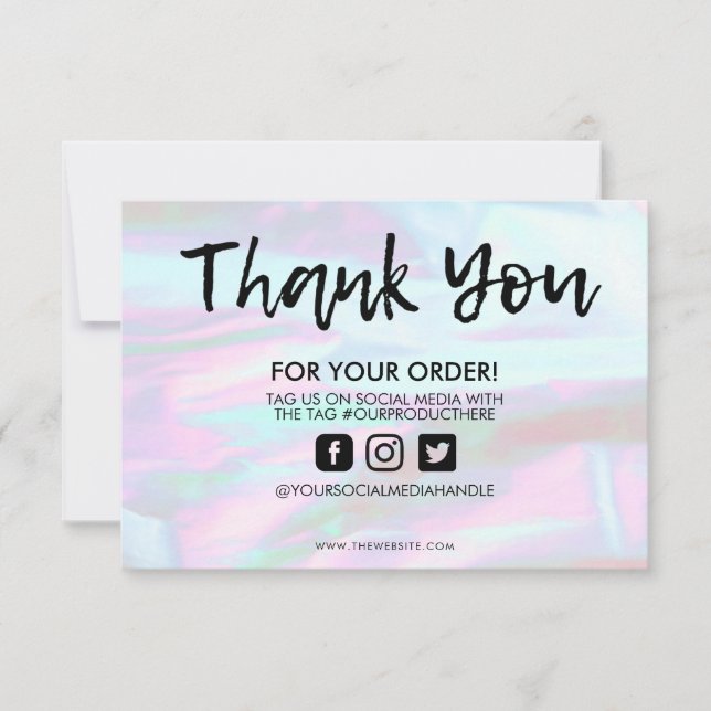 Carte Holographique Couleur Maj Merci Média Insertion (Devant)