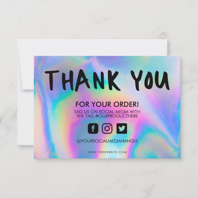 Carte Holographique Couleur Maj Merci Média Insertion (Devant)