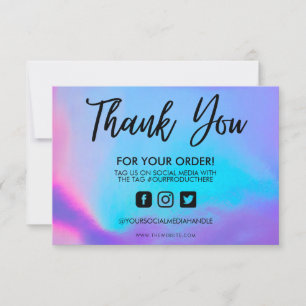 Carte Holographique Couleur Maj Merci Média Insertion