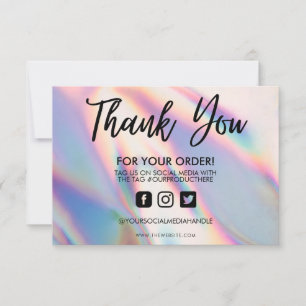 Carte Holographique Couleur Maj Merci Média Insertion