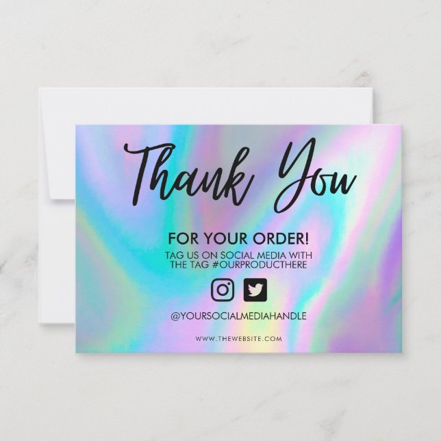 Carte Holographique Couleur Maj Merci Média Insertion (Devant)