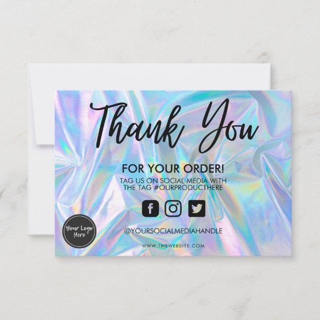 Carte Holographique Couleur Maj Merci Média Insertion (Devant)
