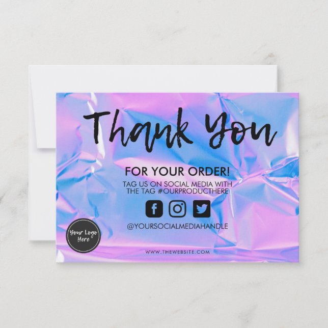 Carte Holographique Couleur Maj Merci Média Insertion (Devant)