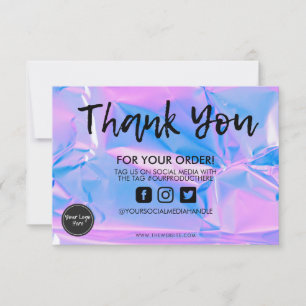 Carte Holographique Couleur Maj Merci Média Insertion