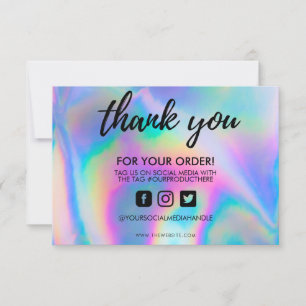 Carte Holographique Couleur Maj Merci Média Insertion