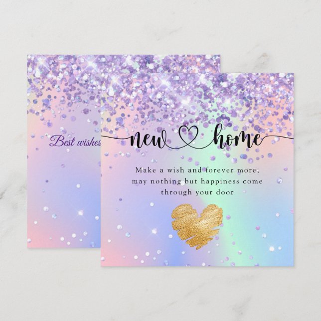 Carte Holographique nouvelle maison (Devant / Derrière)