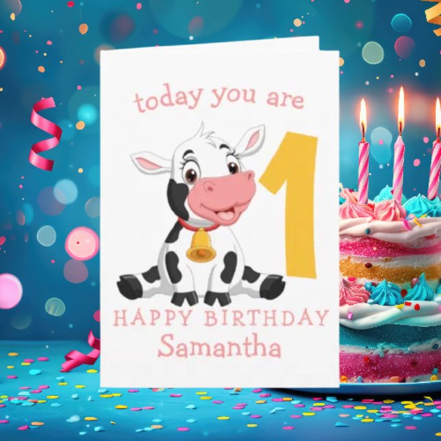 Carte Holycow ! C'est le 1er anniversaire d'une Vache mi (cutest birthday card, everything is coming together for this special day.)