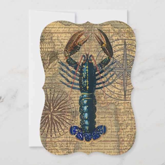 Carte Homard Coquillages Fruits de mer Maine Classique O (Devant)